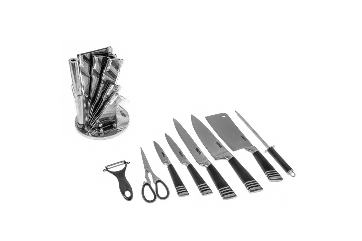 Набір ножів із підставкою 9 предметів Black (NS26SETKN)