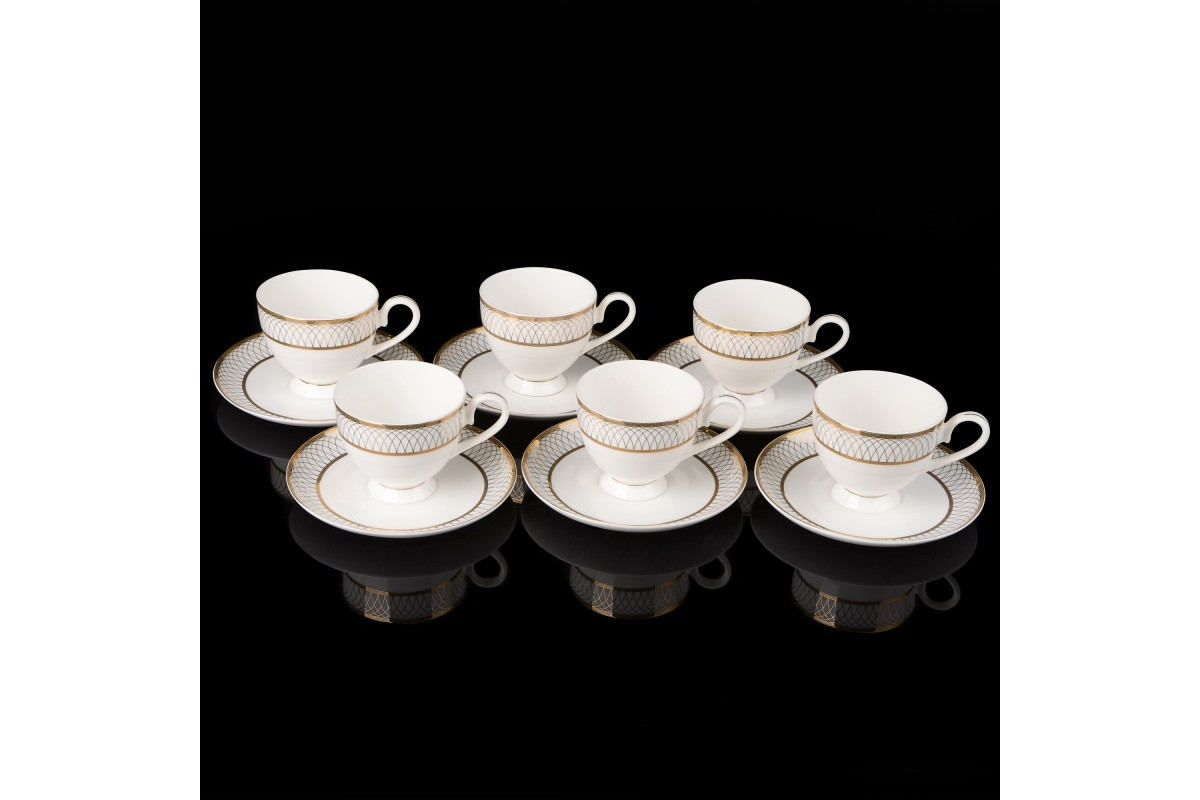 Набір чайних чашок із блюдцями NP83SETTEA 6+6