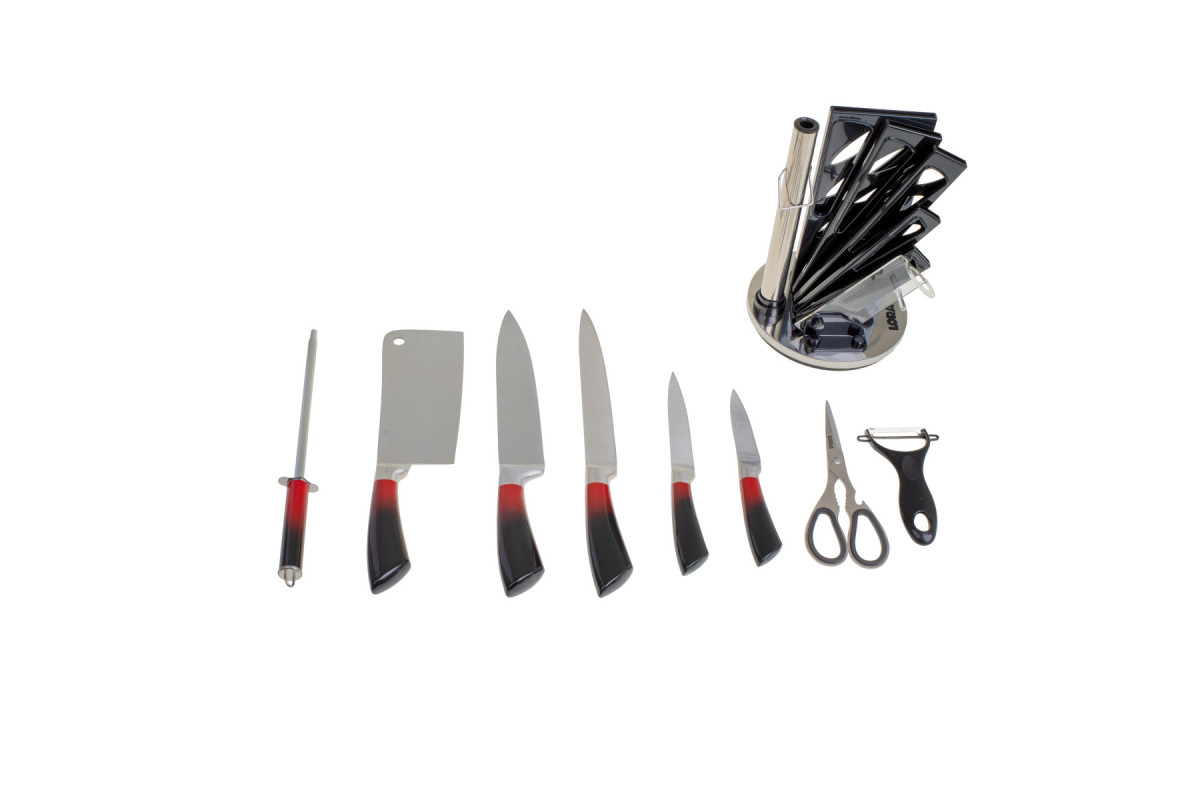 Набір ножів з підставкою NS41SETKN/BK+RED