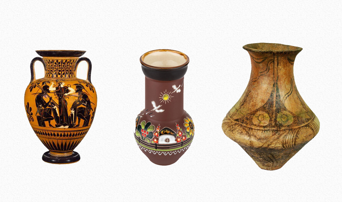 Чернофигурная керамическая ваза – Древняя Греция